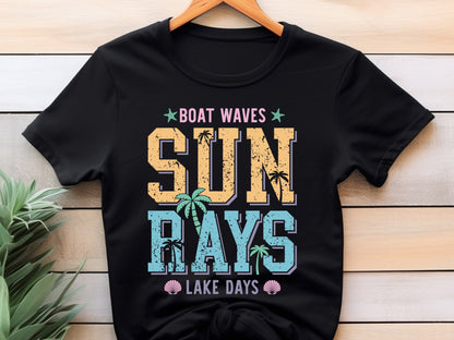 Boat Waves Sun Rays Lake Days, Summer SVG