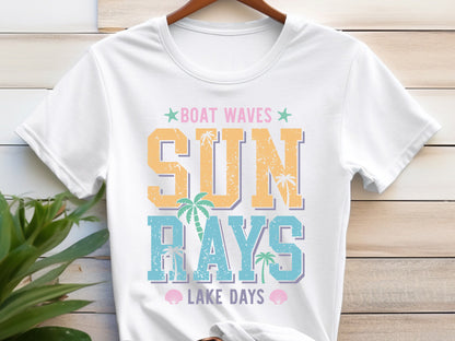 Boat Waves Sun Rays Lake Days, Summer SVG