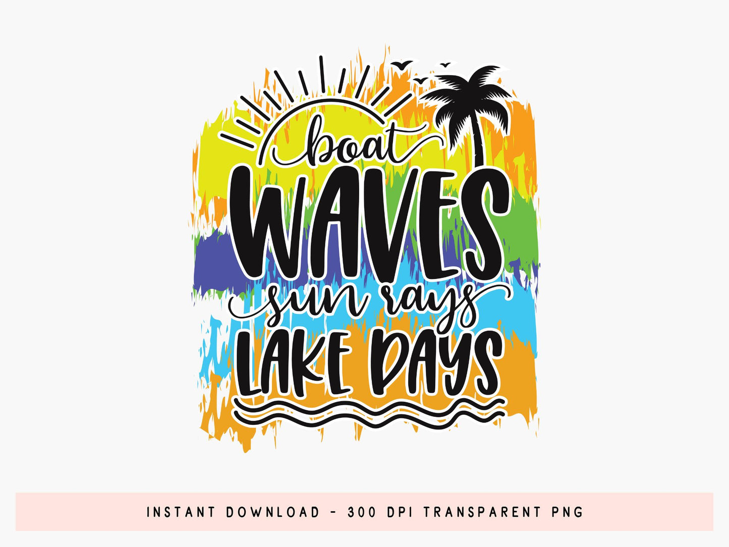 Boat Waves Sun Rays Lake Days, Summer Sublimation