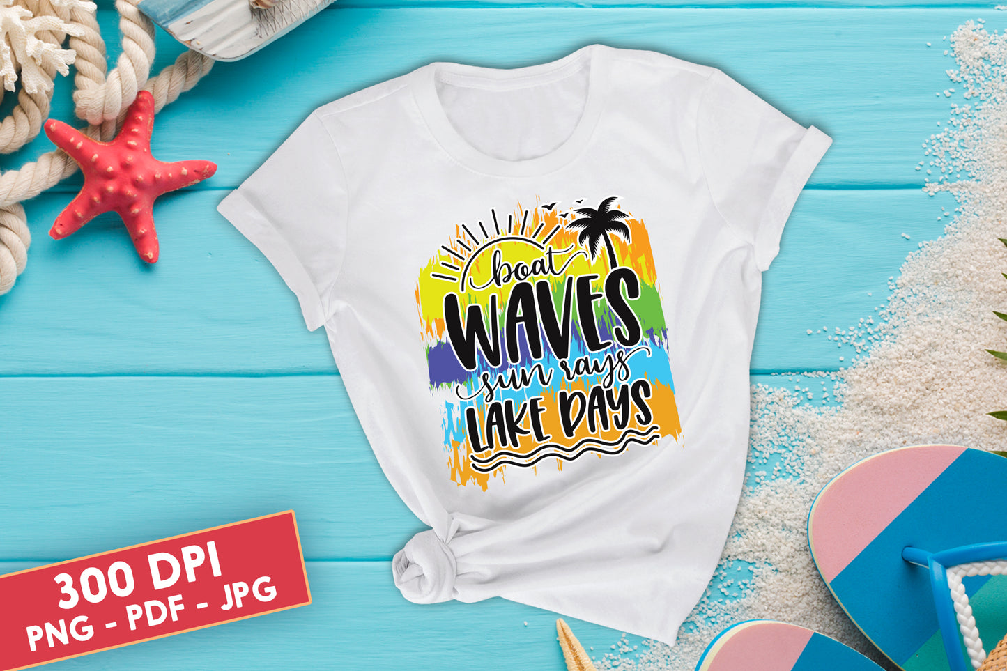 Boat Waves Sun Rays Lake Days, Summer Sublimation
