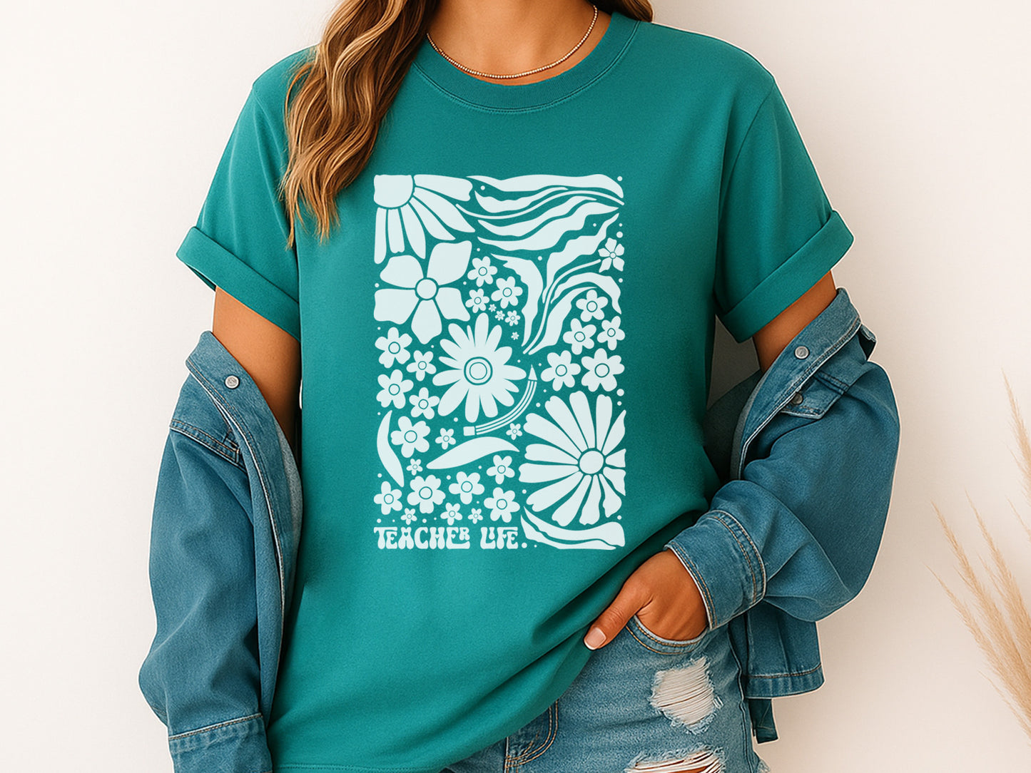 Boho Flower Teacher Life SVG Vector