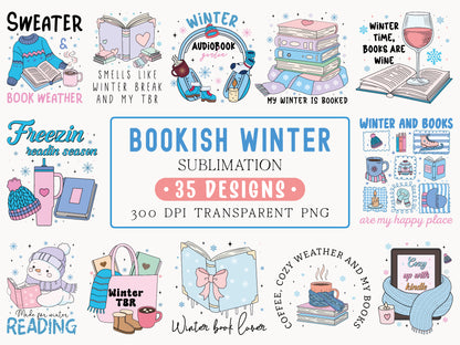 Bookish Winter Sublimation Designs Bundle