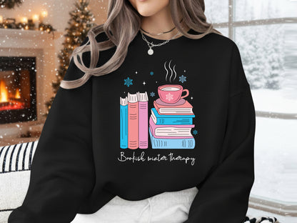 Bookish Winter Therapy Sublimation Design