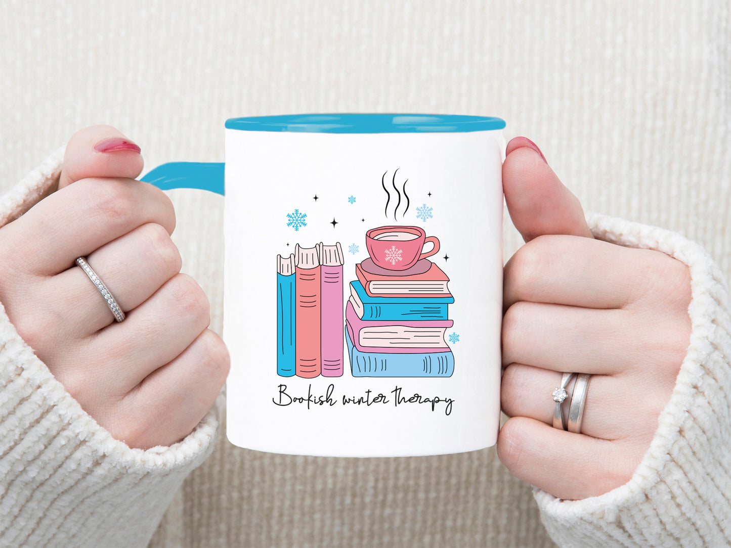 Bookish Winter Therapy Sublimation Design