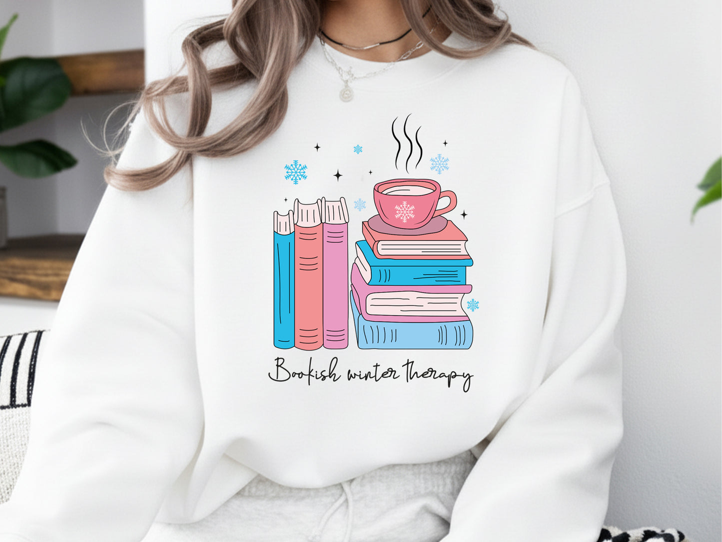 Bookish Winter Therapy Sublimation Design