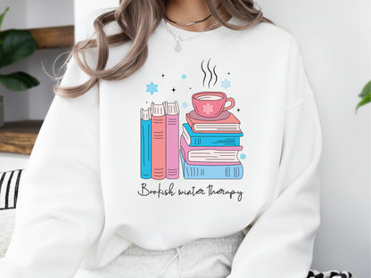 Bookish Winter Therapy Sublimation Design
