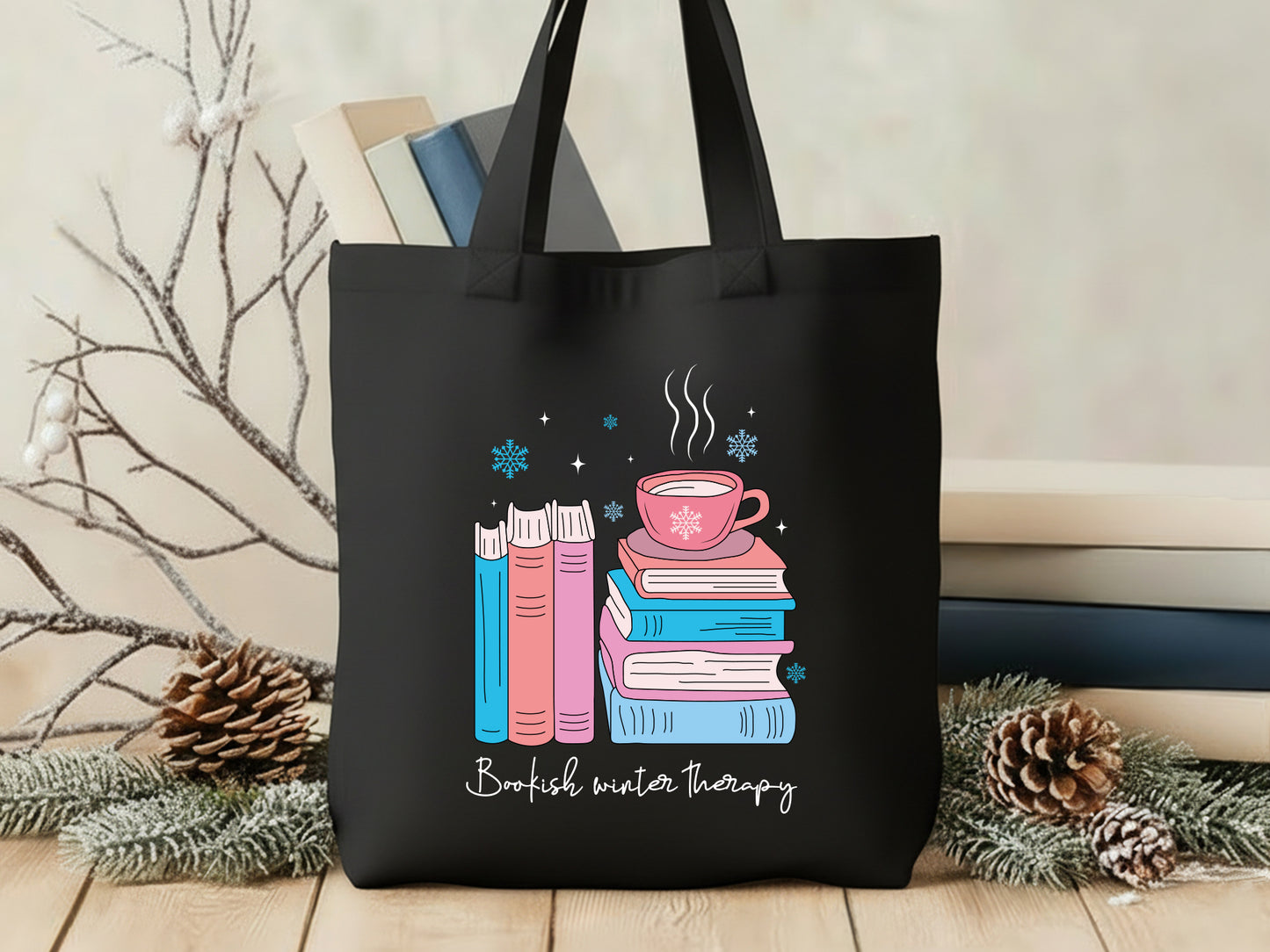 Bookish Winter Therapy Sublimation Design