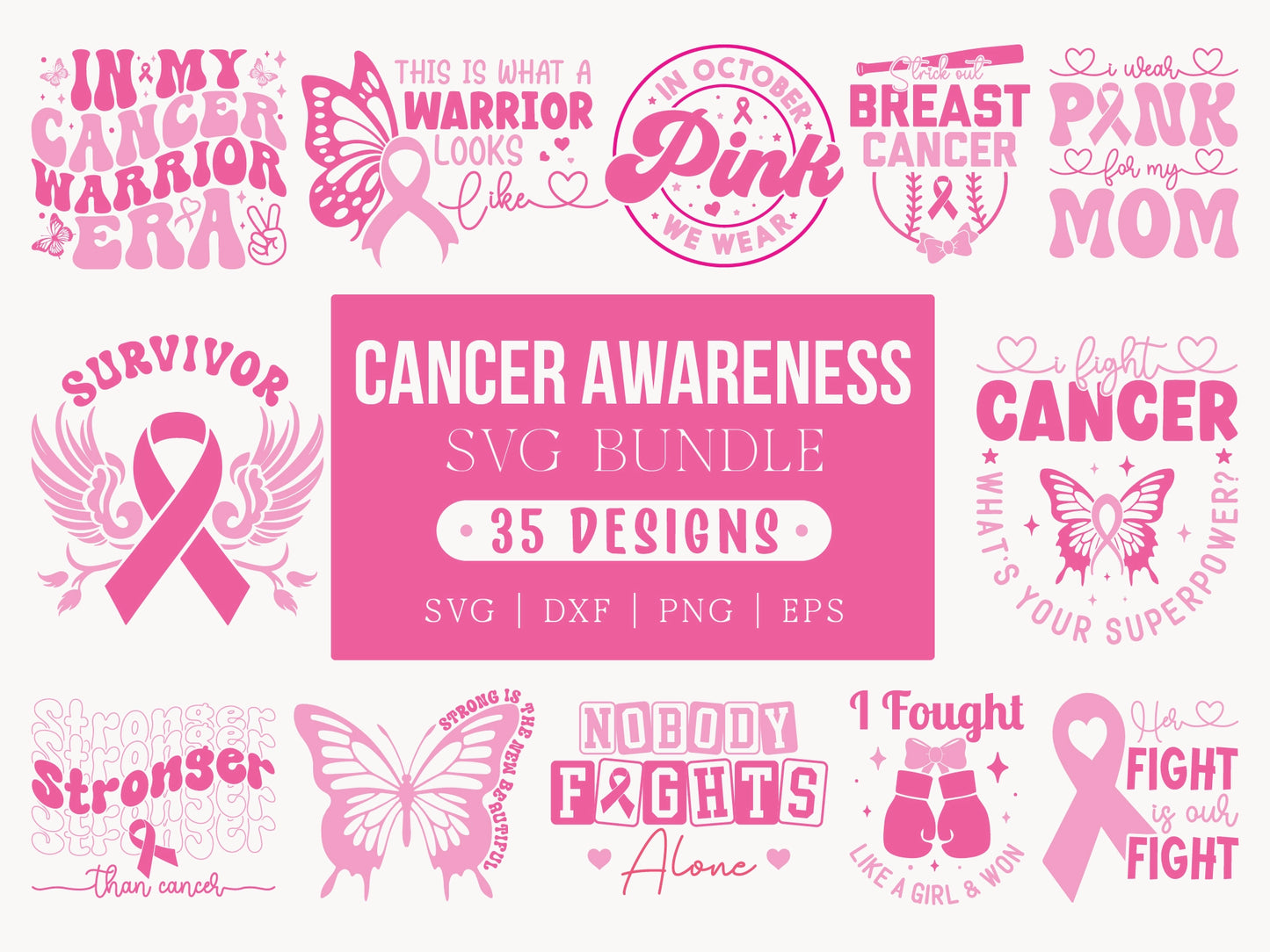 Breast Cancer Awareness SVG Bundle