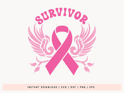 Breast Cancer Awareness SVG Design - Survivors