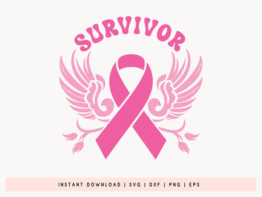 Breast Cancer Awareness SVG Design - Survivors