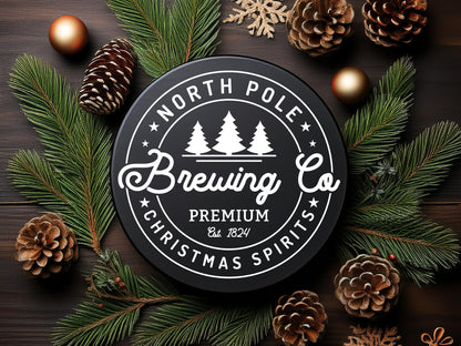 Brewing Co - Round Farmhouse Christmas Sign SVG