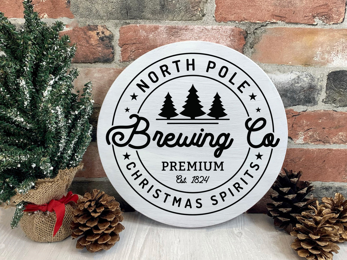 Brewing Co - Round Farmhouse Christmas Sign SVG