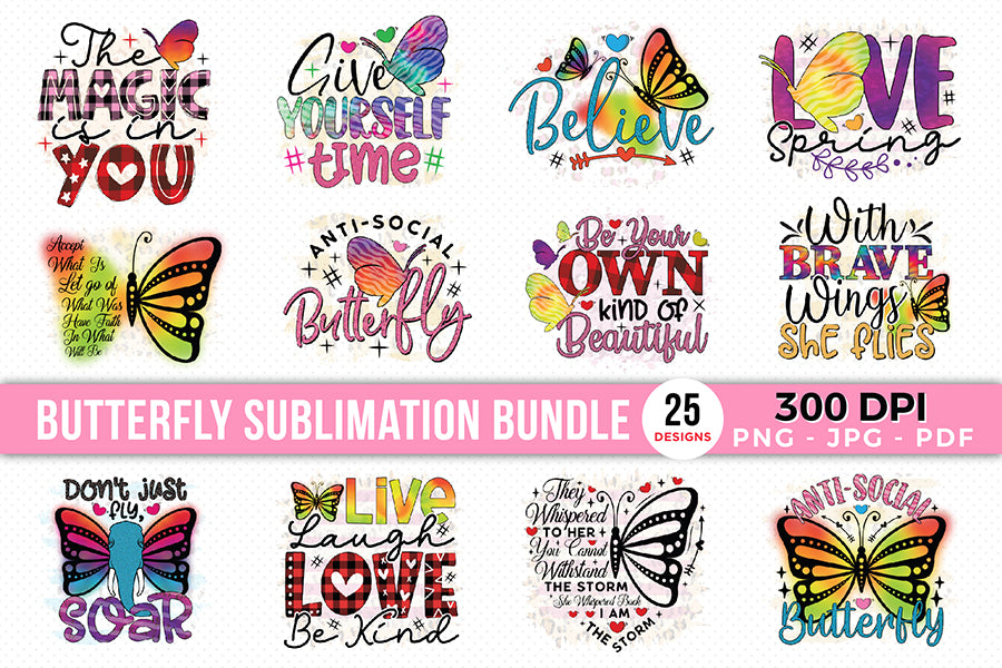 Butterfly PNG Sublimation Bundle