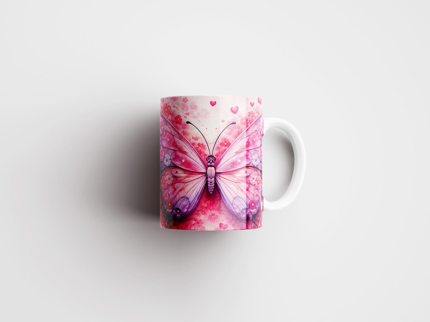 Butterfly Valentine's Day Mug Wrap PNG