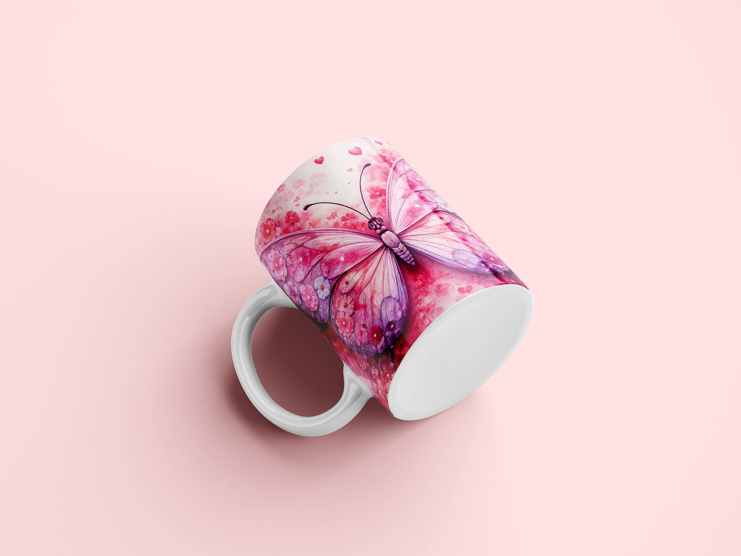 Butterfly Valentine's Day Mug Wrap PNG