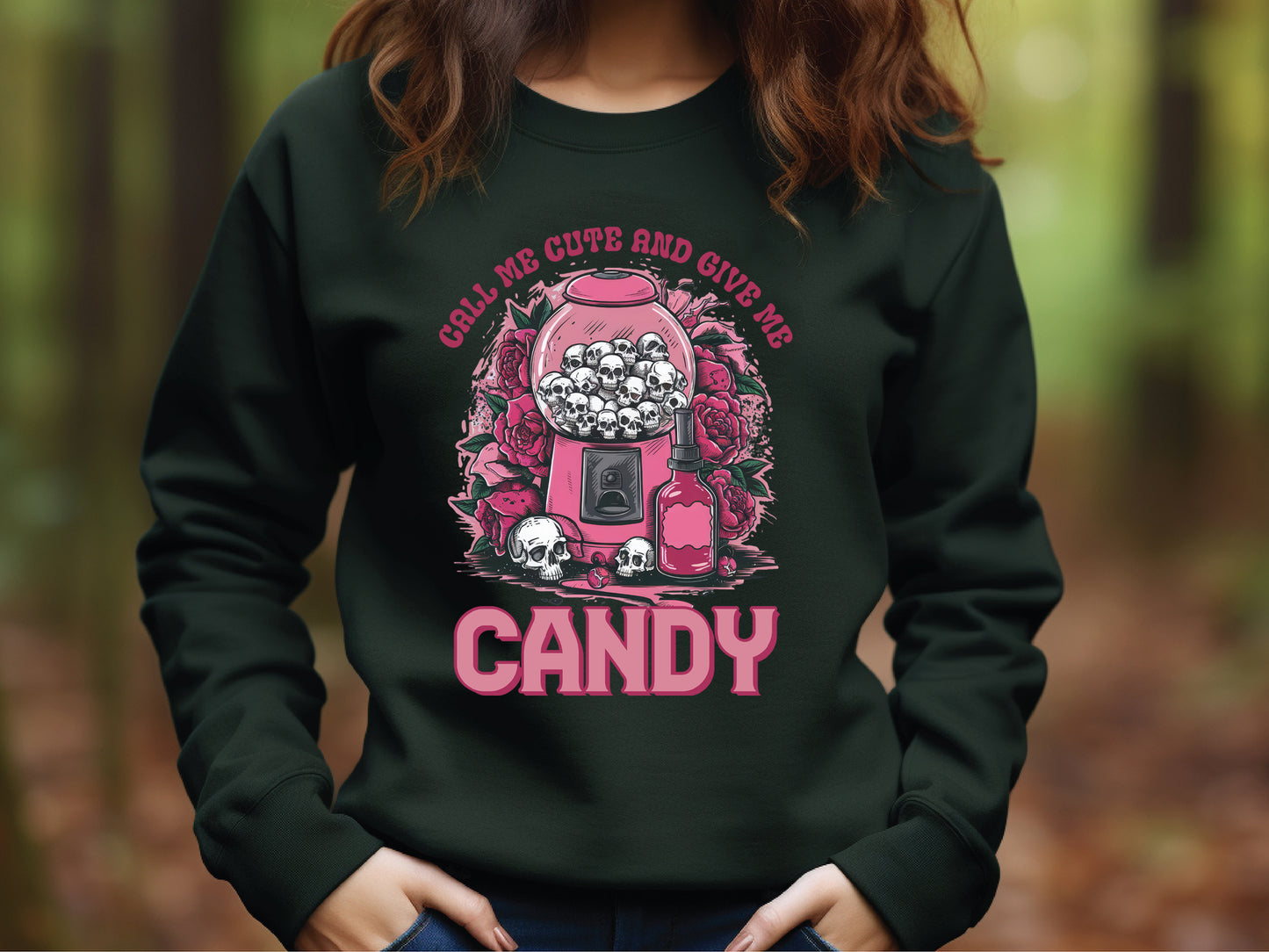 Call Me Cute and Give Me Candy - Pink Halloween Sublimation