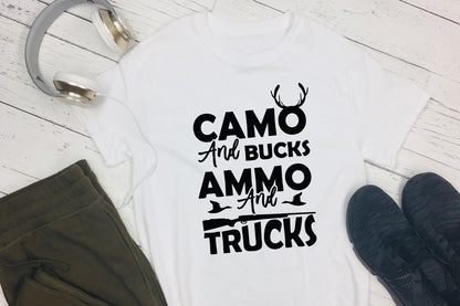 Camo and Bucks Ammo and Trucks, Funny Hunting SVG