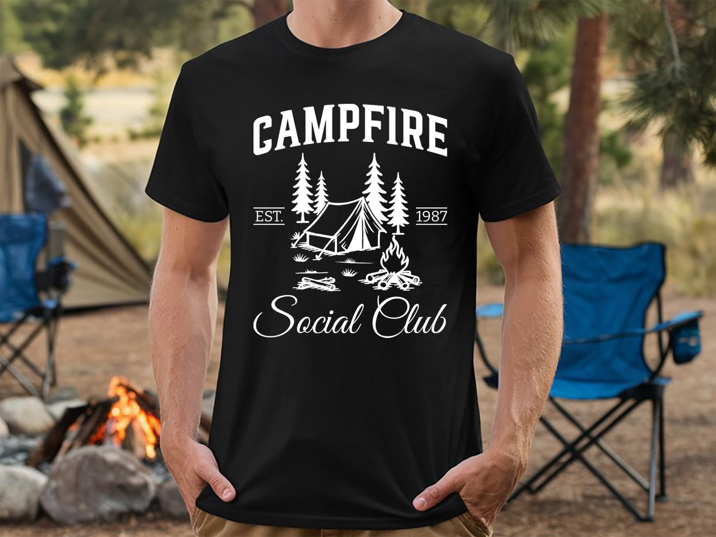 Campfire Social Club, Camping SVG Vector