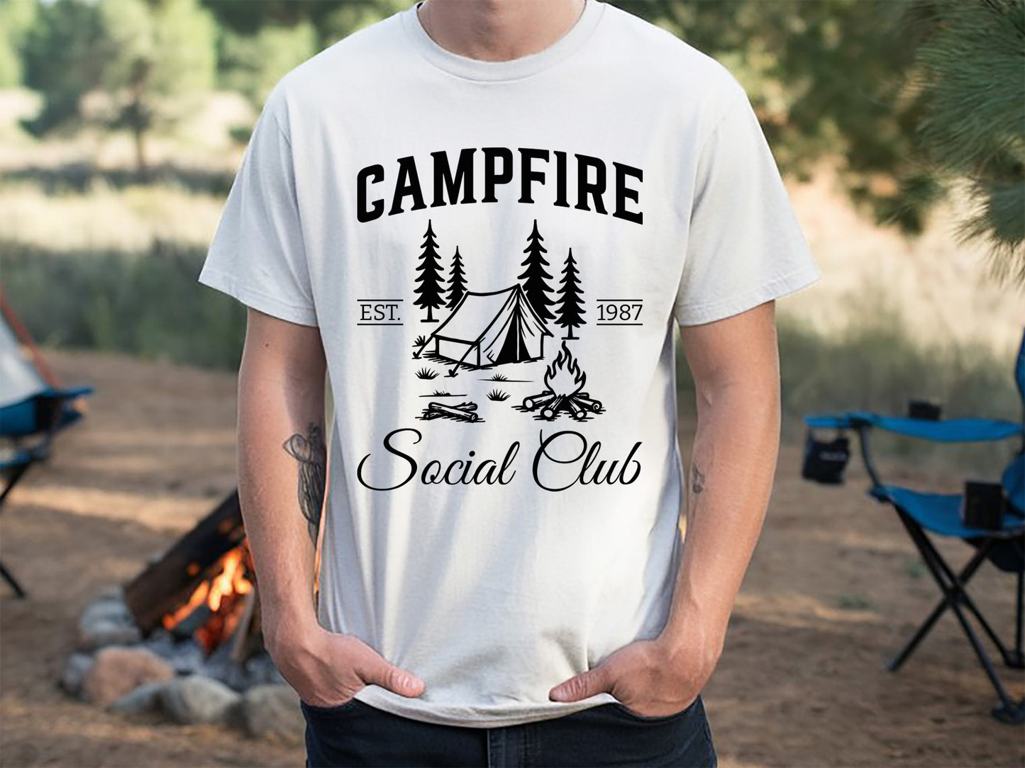 Campfire Social Club, Camping SVG Vector