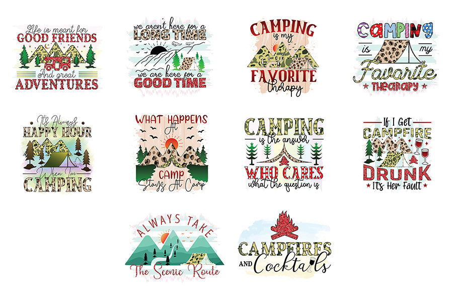 Camping Sublimation Designs Bundle