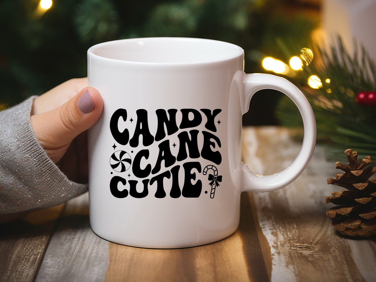 Candy Cane Cutie - Retro Christmas SVG Cut File