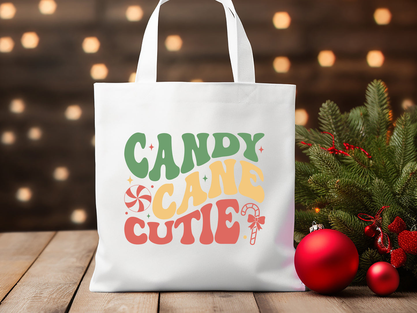 Candy Cane Cutie - Retro Christmas SVG Cut File