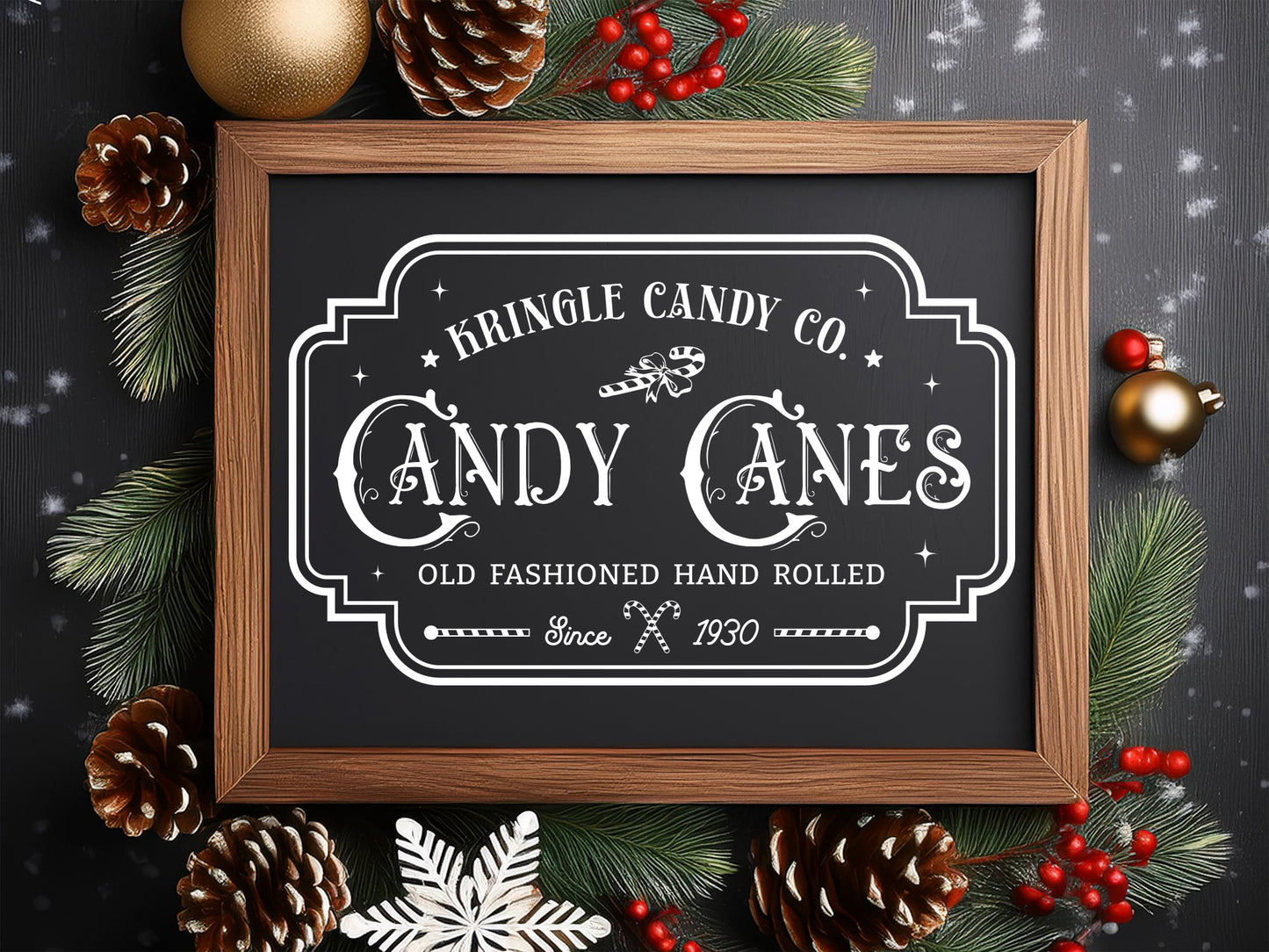 Candy Canes - Farmhouse Christmas Sign SVG Cut File