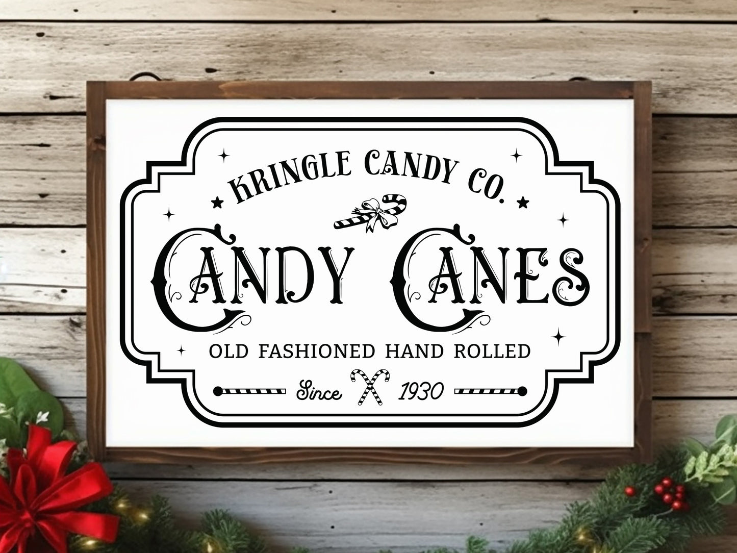 Candy Canes - Farmhouse Christmas Sign SVG Cut File