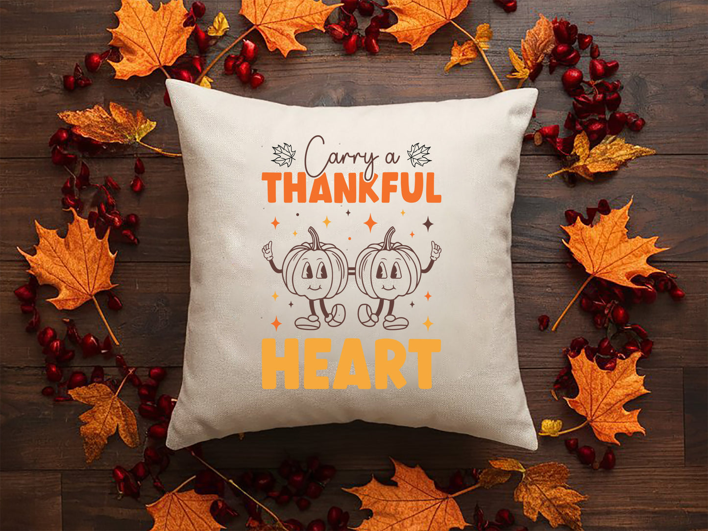 Carry A Thankful Heart - Thanksgiving SVG Design