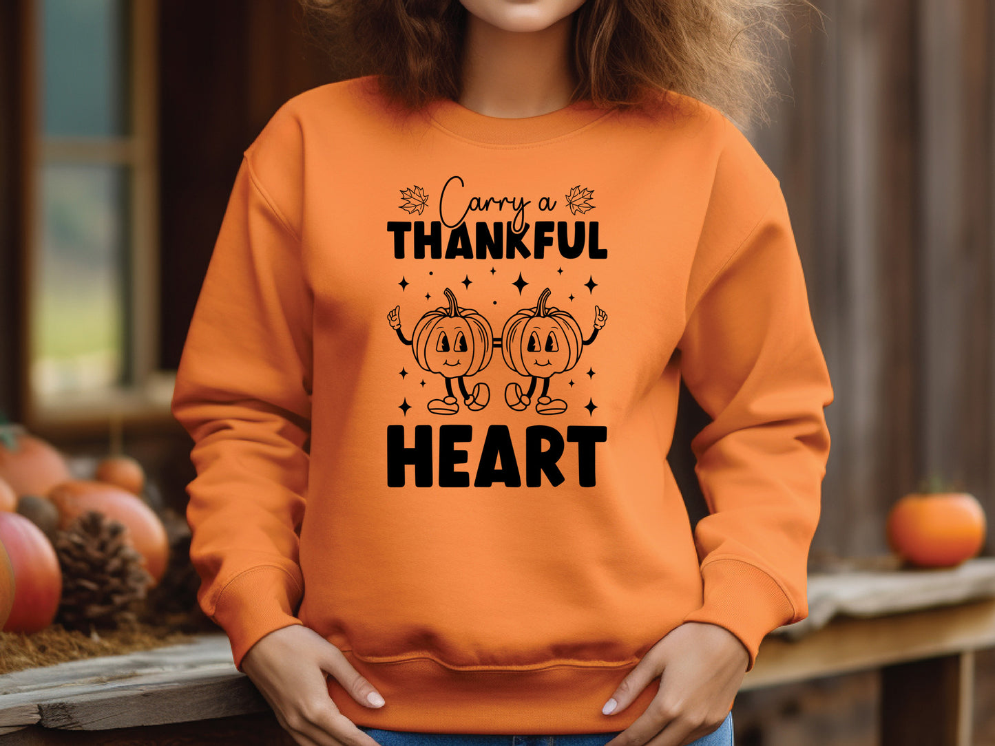 Carry A Thankful Heart - Thanksgiving SVG Design