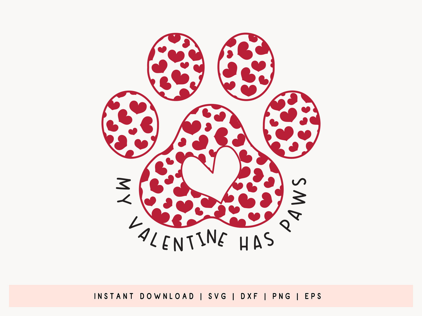 Cat Valentine's SVG Cut File - My Valentine Has Paws