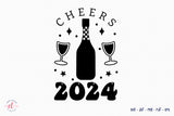 Cheers 2024 SVG Design, New Year T shirt
