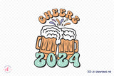 Cheers 2024 | Retro New Year Shirt for Sublimation