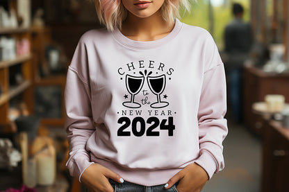 Cheers to the New Year 2024, T Shirt Design SVG