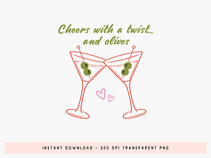 Cheers with a Twist and Olives, Coastal Summer PNG
