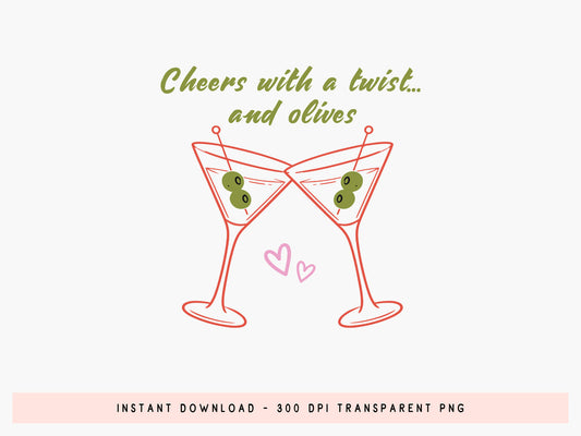 Cheers with a Twist and Olives, Coastal Summer PNG