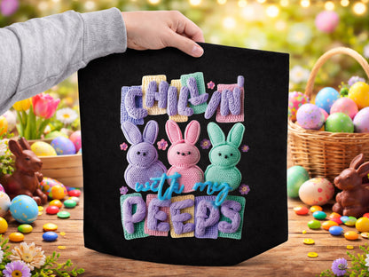 Chillin' With My Peeps, Faux Yarn Easter PNG