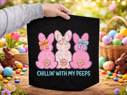 Chillin' with My Peeps, Embroidery Easter PNG