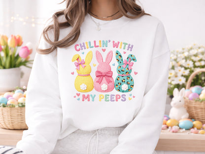 Chillin' with My Peeps, Faux Easter Bunny PNG
