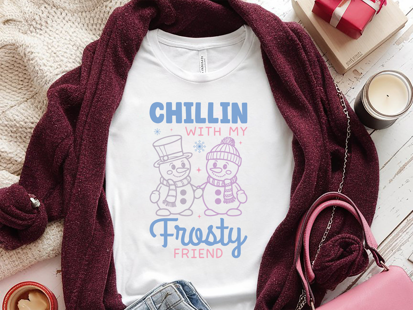 Chillin with My Frosty Friend - Snowman SVG Design