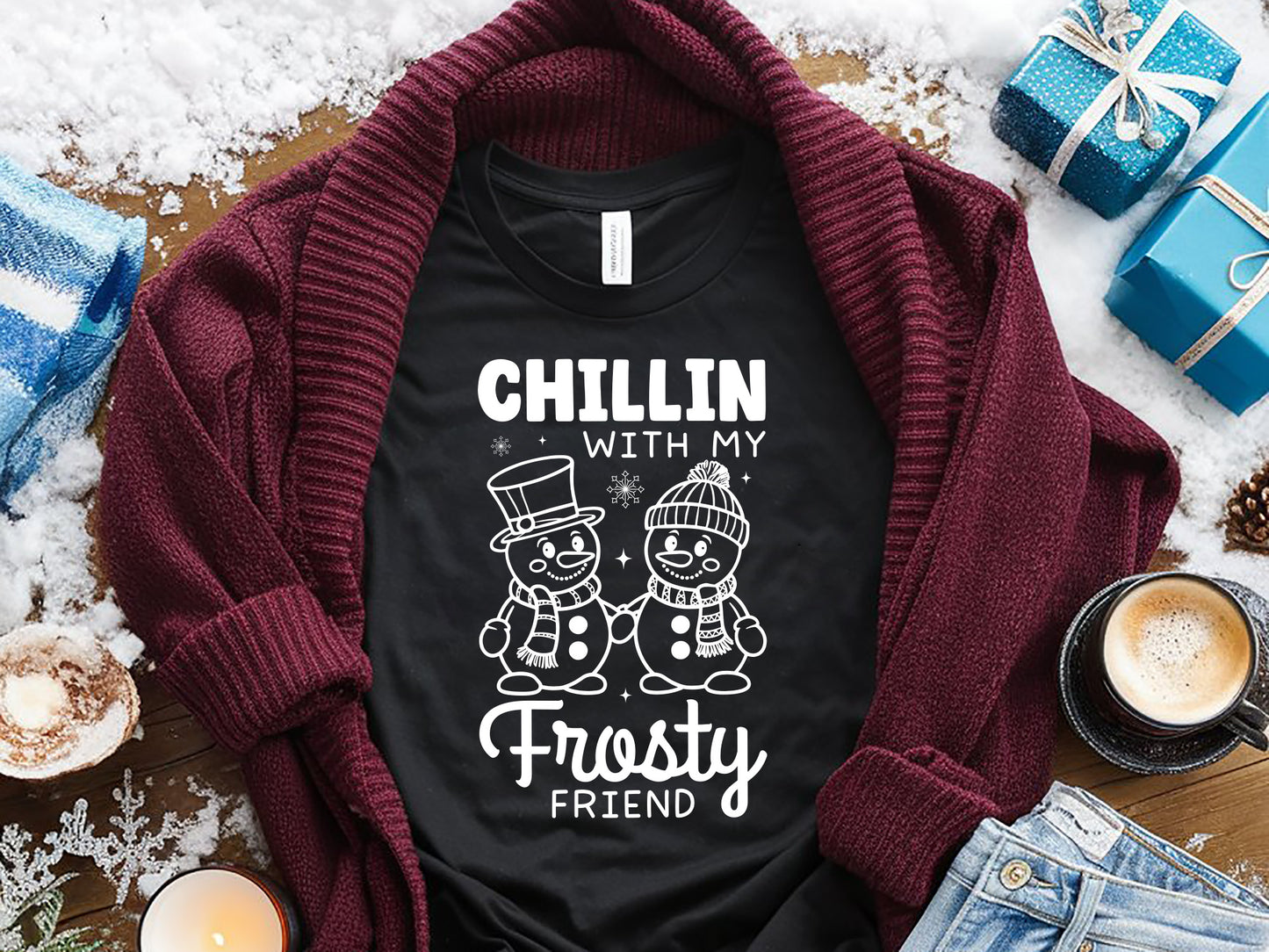 Chillin with My Frosty Friend - Snowman SVG Design