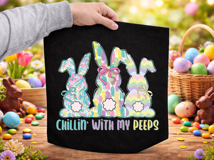 Chillin with My Peeps, Brushstroke Easter Bunny PNG
