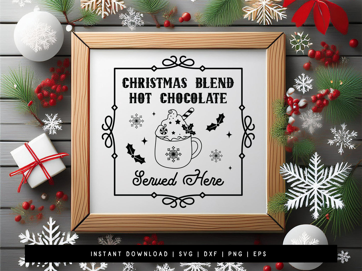 Christmas Blend Hot Cocoa SVG Sign