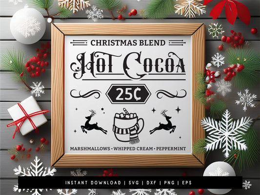 Christmas Blend Hot Cocoa Sign SVG Free