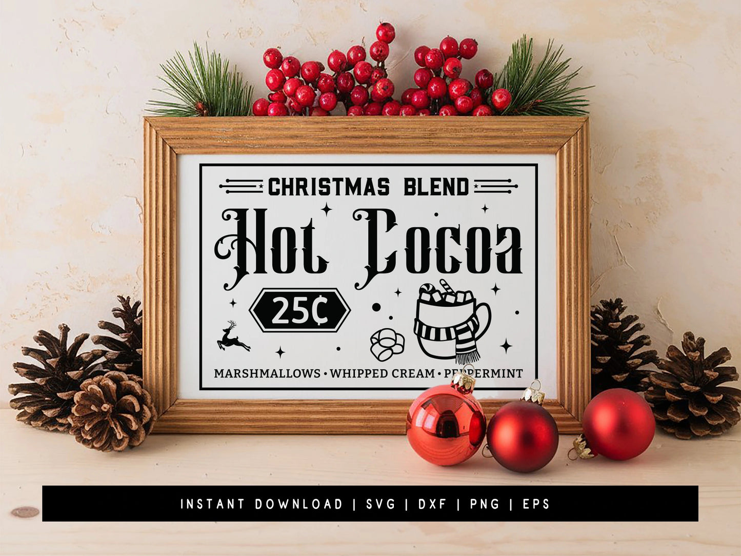 Christmas Blend Hot Cocoa Sign SVG