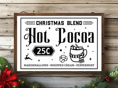 Christmas Blend Hot Cocoa Sign SVG