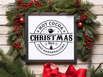 Christmas Blend Hot Cocoa Wood Sign SVG