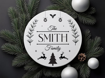 Christmas Custom Family Name Sign SVG Design