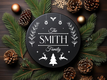 Christmas Custom Family Name Sign SVG Design