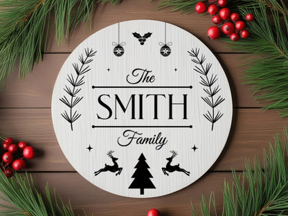 Christmas Custom Family Name Sign SVG Design